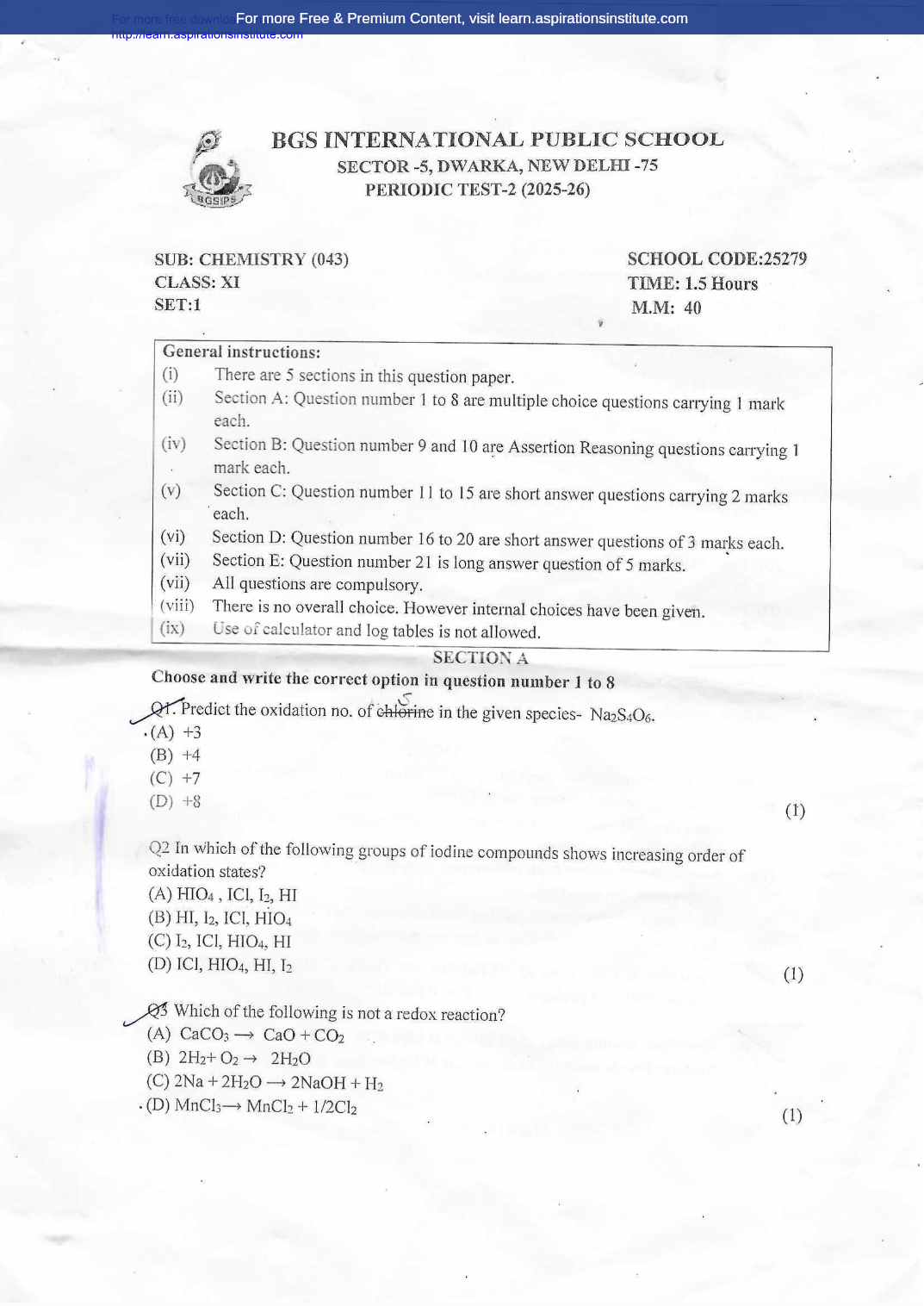 Preview page 1 of 11_Chem_PT 2_BGS School_2025-26