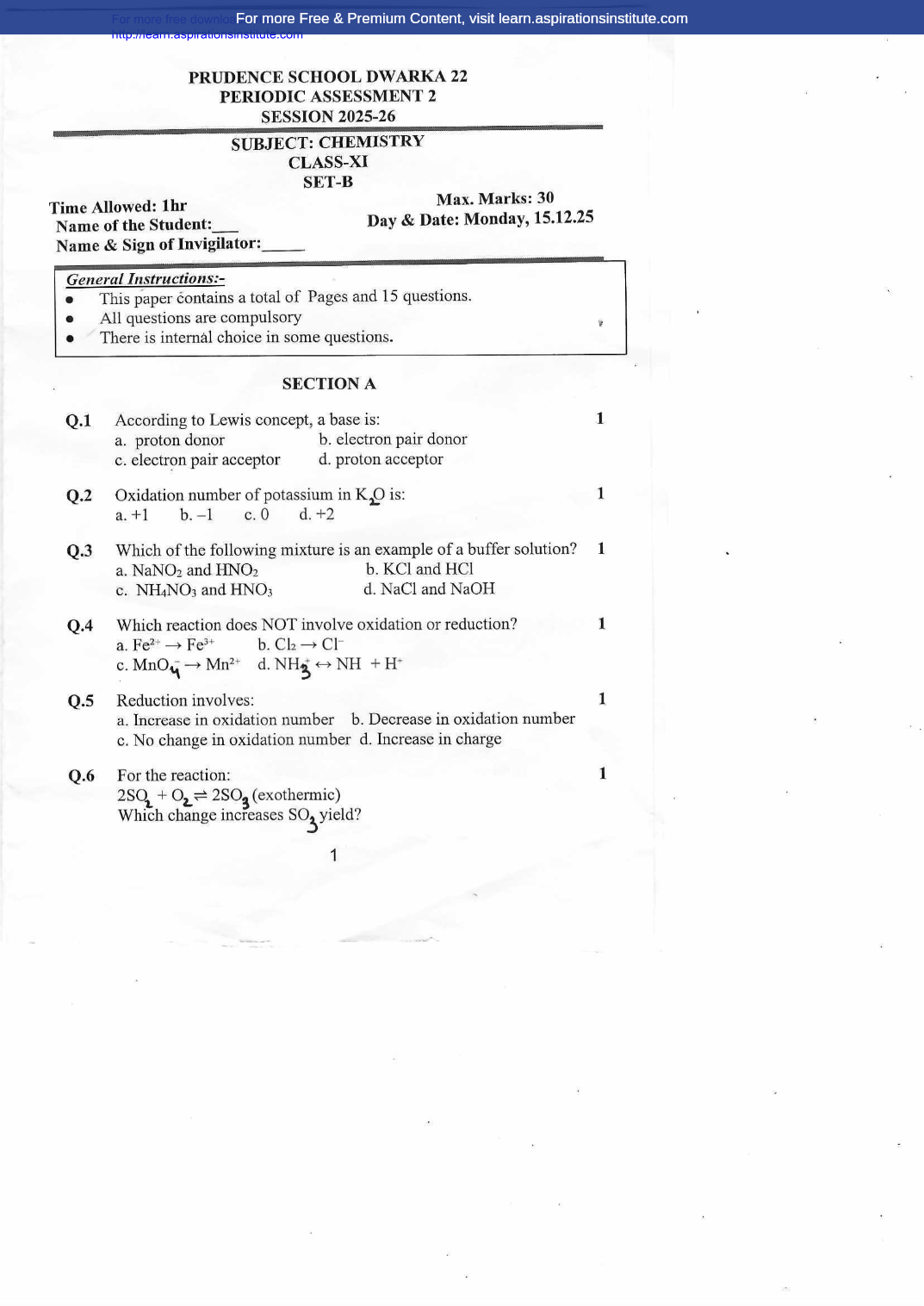 Preview page 1 of 11_Chem_PT 2_Prudence School_2025-26
