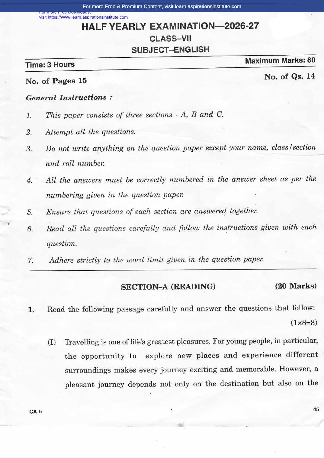 Preview page 1 of 7_Eng_HY Paper_DAV School_2026-27