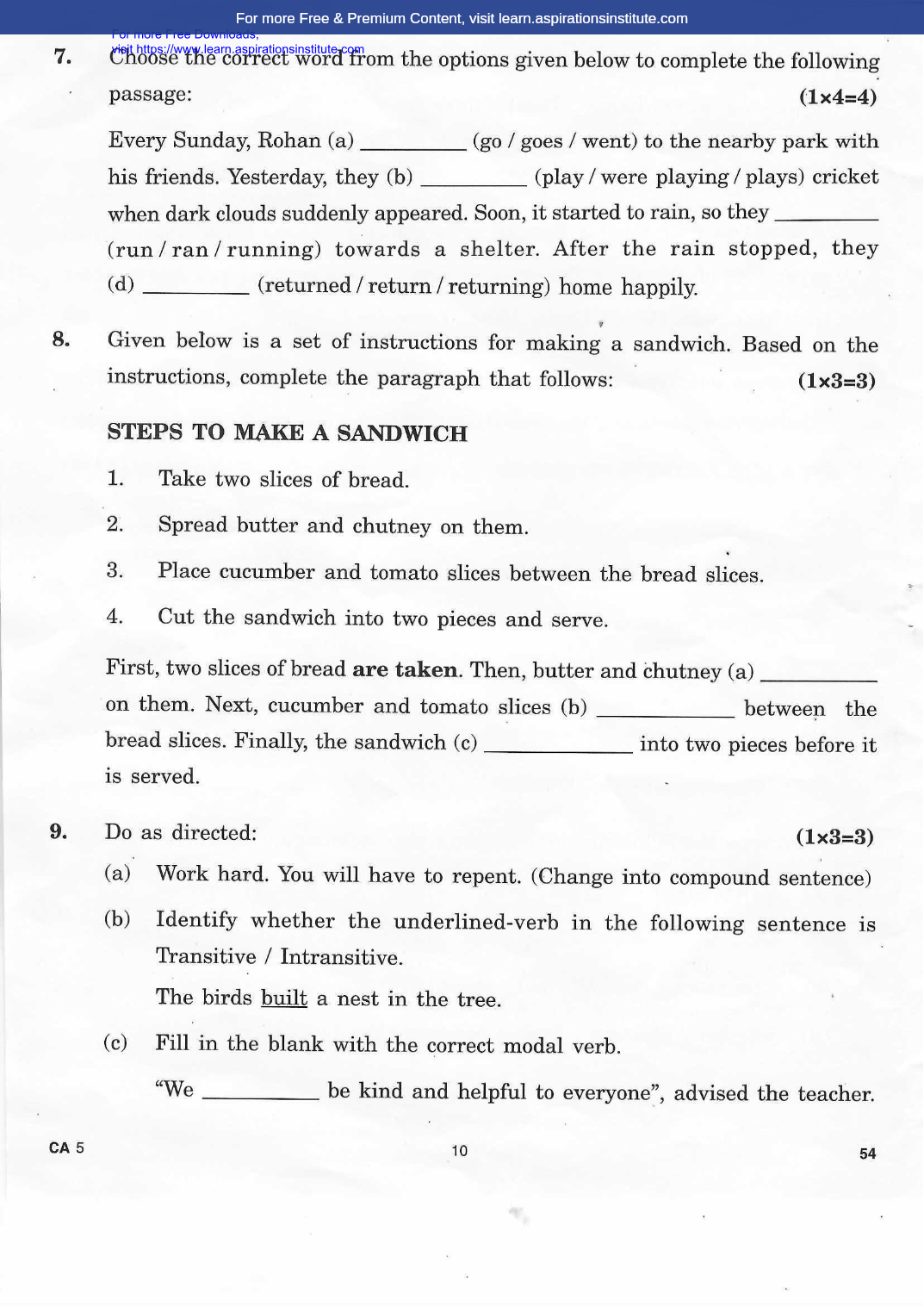 Preview page 10 of 7_Eng_HY Paper_DAV School_2026-27