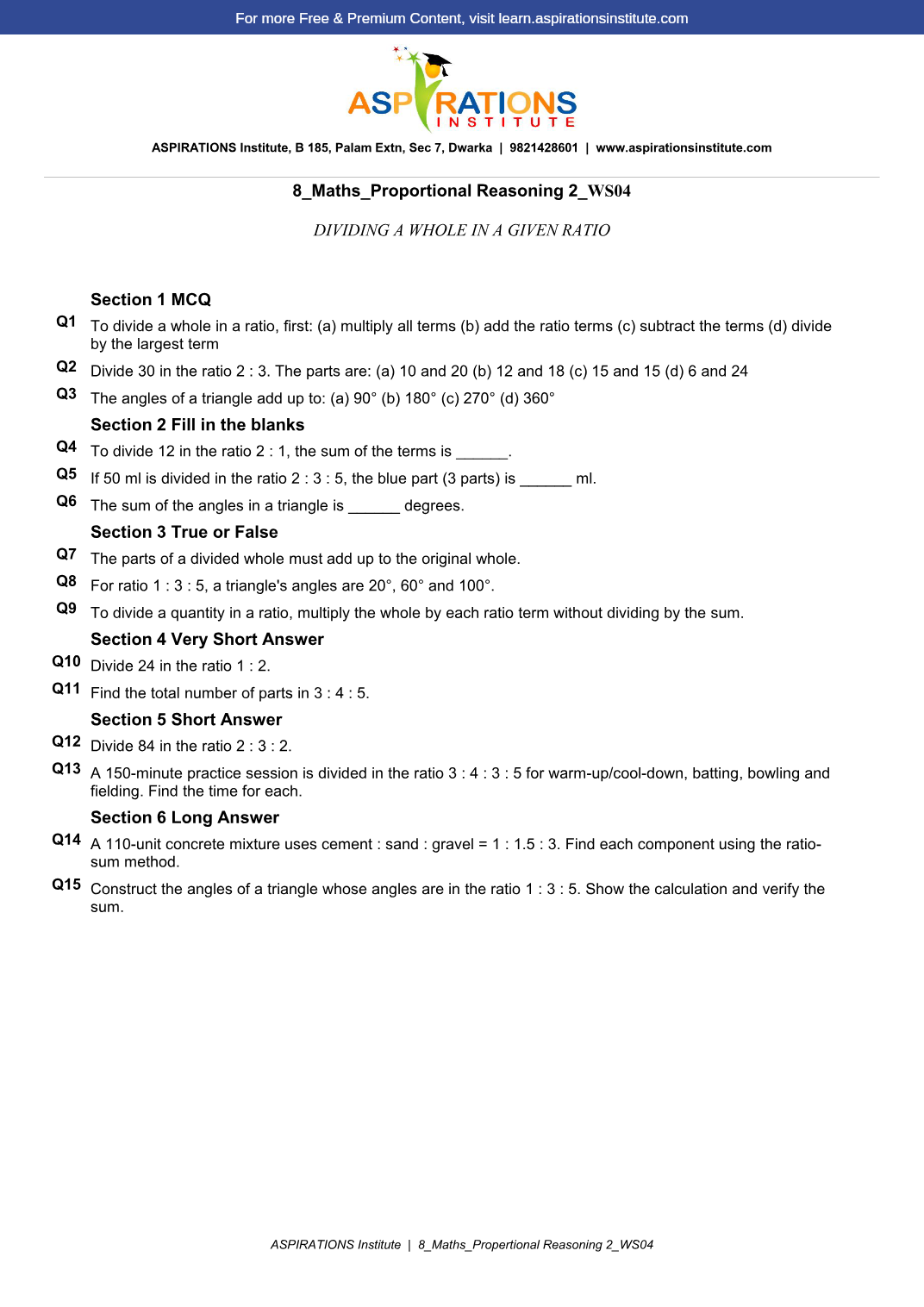 Preview page 1 of 8_Maths_Proportional Reasoning 2_WS04