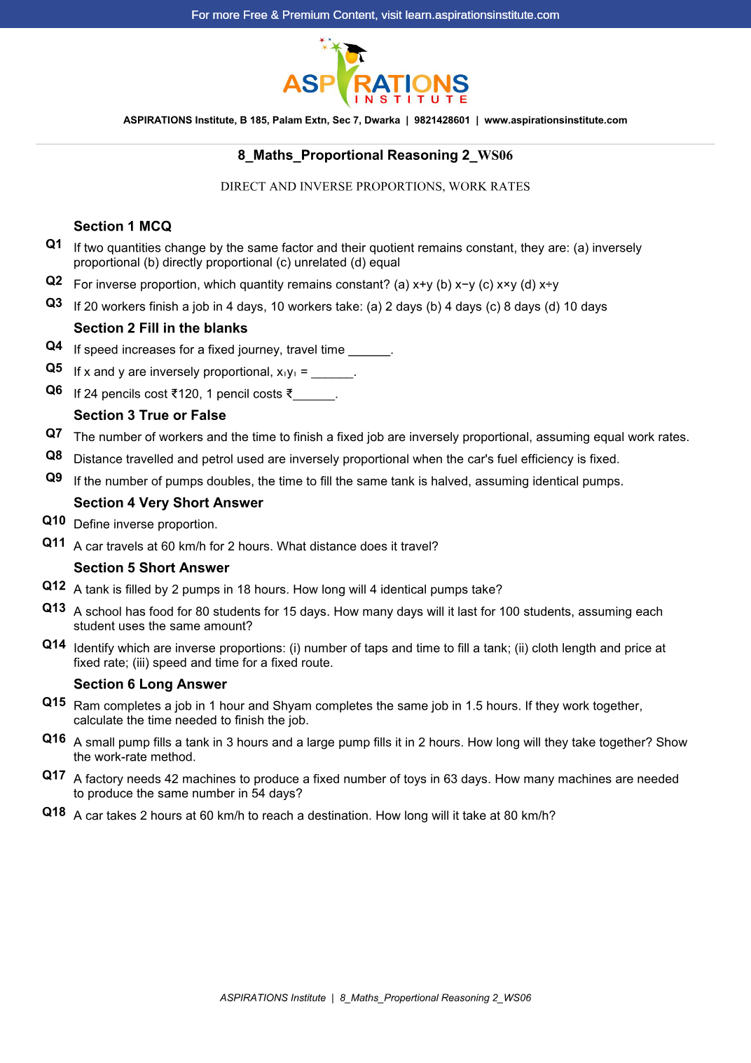 Preview page 1 of 8_Maths_Proportional Reasoning 2_WS06